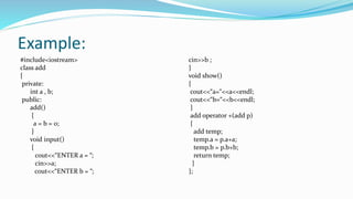 Operator overloading | PPT