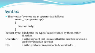 Operator overloading | PPT