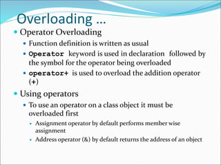 Operator overloading | PPT