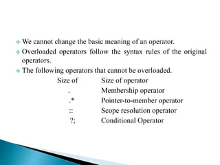 Operator overloading in C++ | PPT