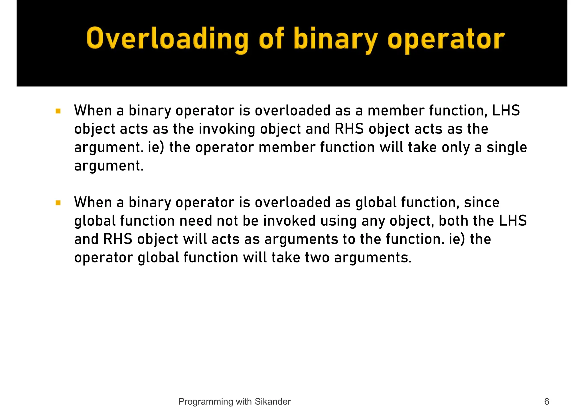 Operator Overloading in C++ | PPT