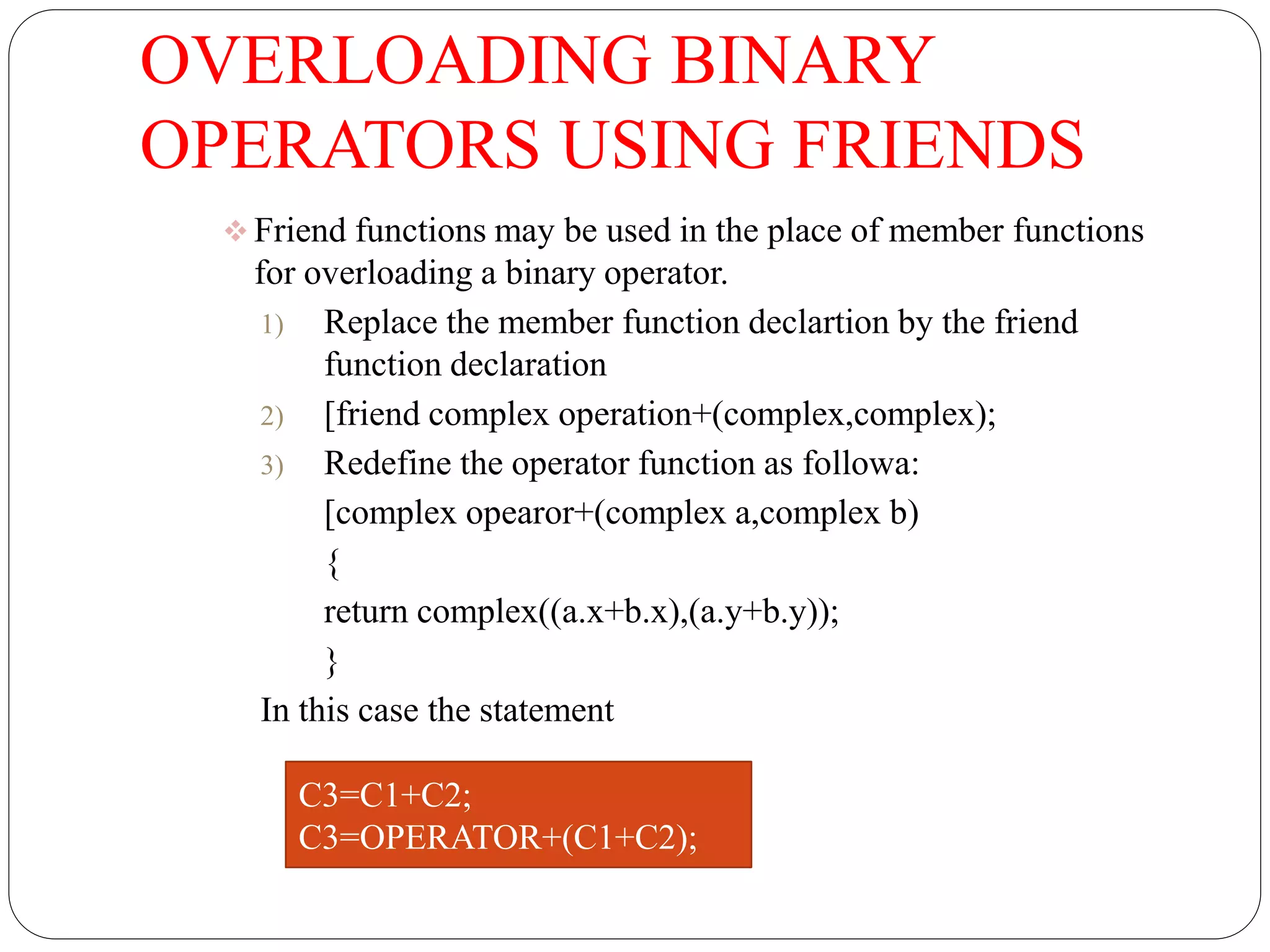 Operator overloading and type conversion in cpp | PPTX