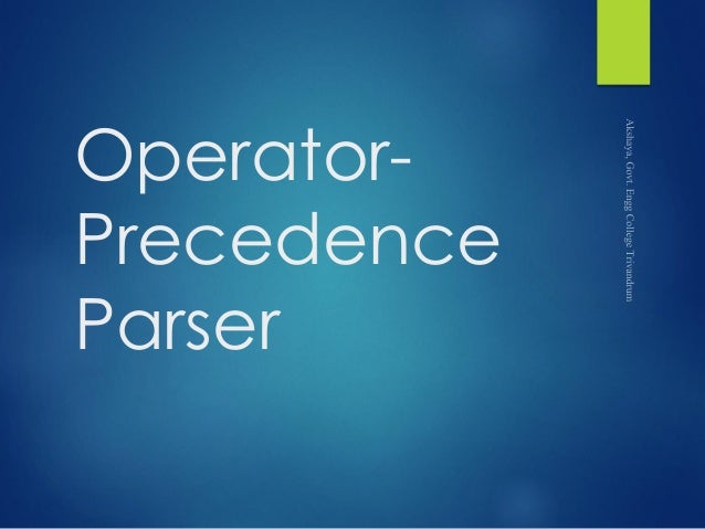 Operator Precedence Chart