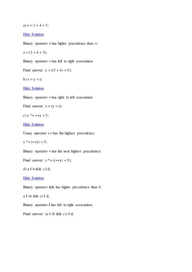 Operator Precedence And Associativity In C Operator Precedence And Associativity In C