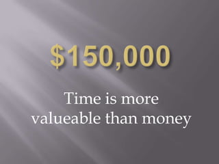 $150,000 Time is more valueable than money