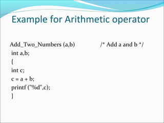 Operators in C | PPT