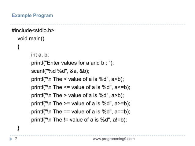 Operators in C Programming | PPT