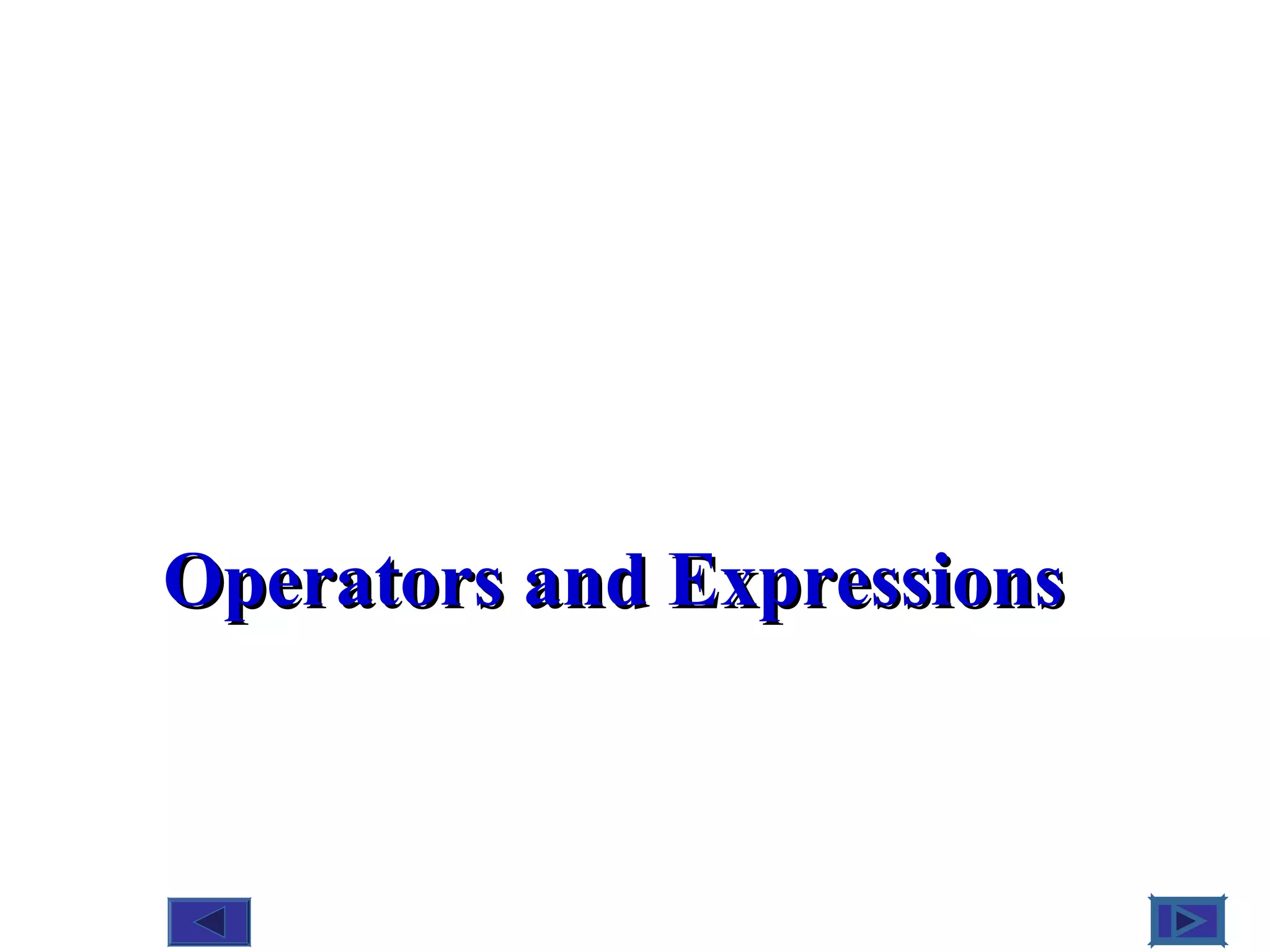 Operators and expressions in c ppt