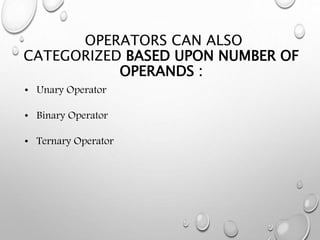 Operators in C# | PPTX