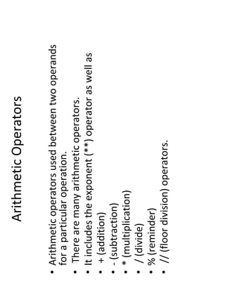 PYTHON DIFFERENT TYPES OF OPERATORS .pdf
