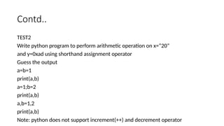 OPERATORS-PYTHON.pptx ALL OPERATORS ARITHMATIC AND LOGICAL | PPT