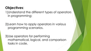 OPERATORS power point presentation for ICT | PPTX