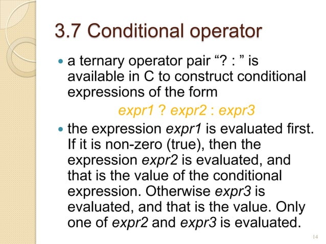 Operators and expressions | PPTX | Web Development | Internet