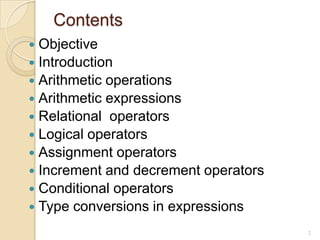 Operators and expressions | PPTX | Web Development | Internet