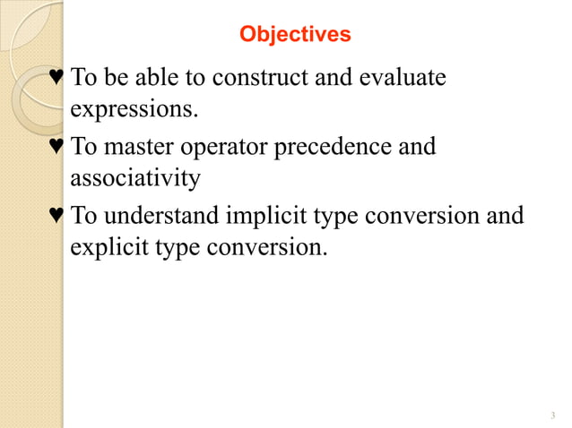 Operators and expressions | PPTX | Web Development | Internet