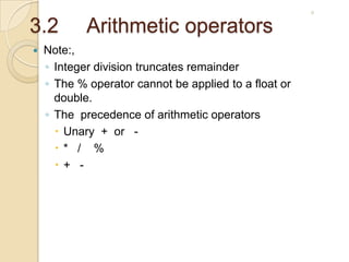 Operators and expressions | PPTX