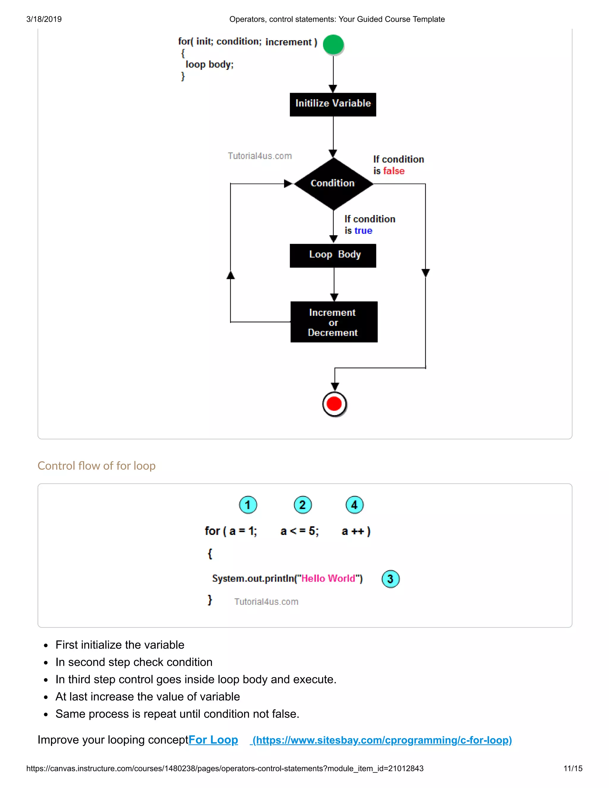 Operators, control statements represented in java | PDF