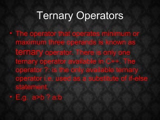 Operators in C++ | PPT