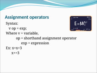 Basic operators and it's types in c languages | PPT