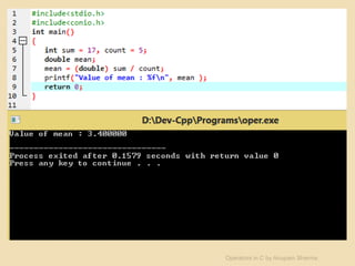 Operators in C by Anupam Sharma
 