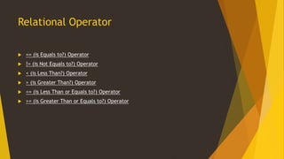 Operators in C & C++ Language | PPTX