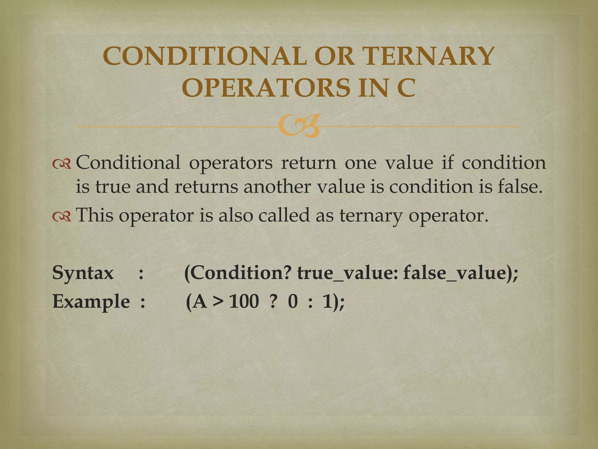 Operators in c programming | PDF