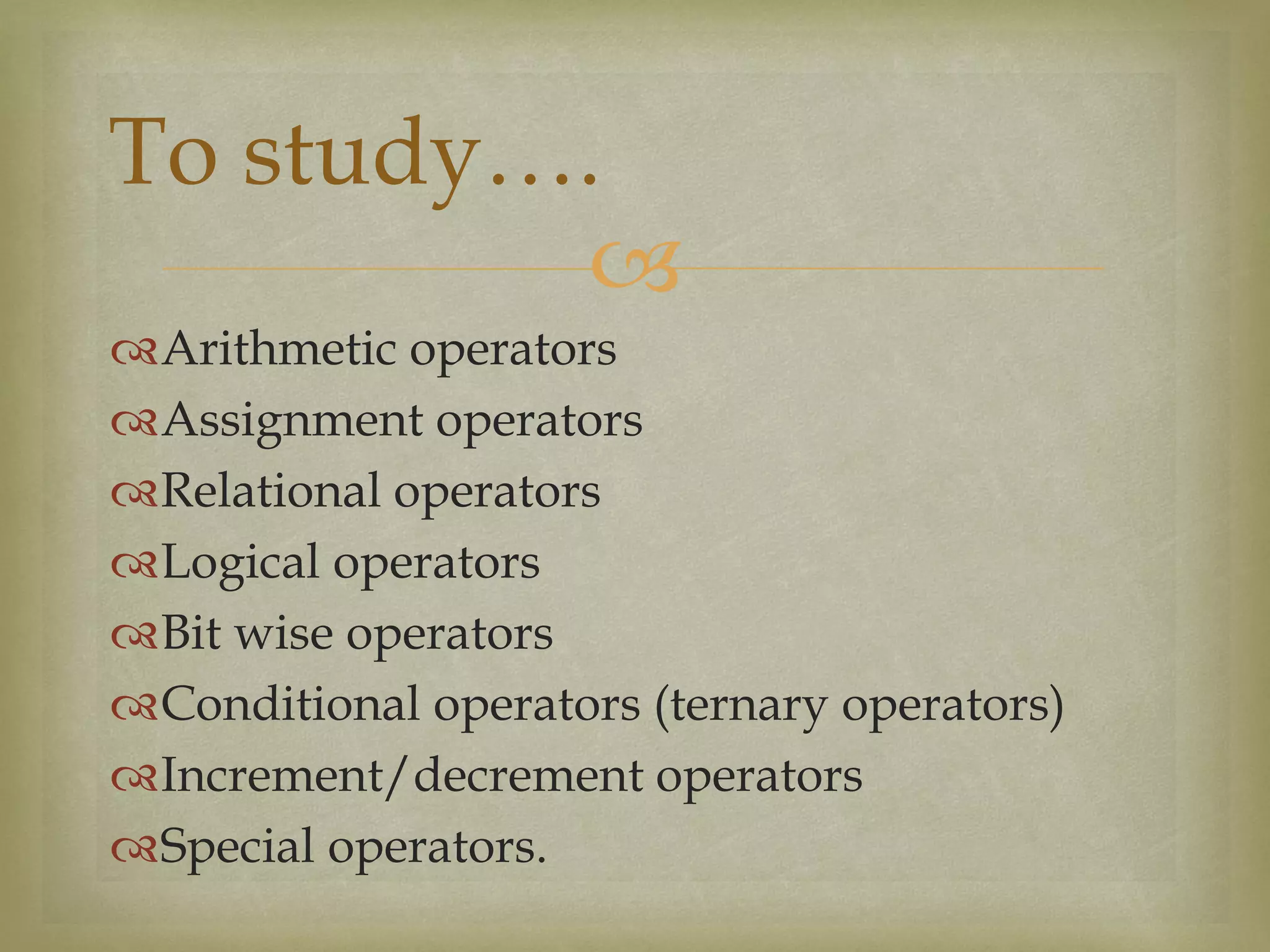 Operators in c programming | PDF