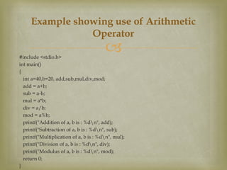 Operators in c programming | PDF