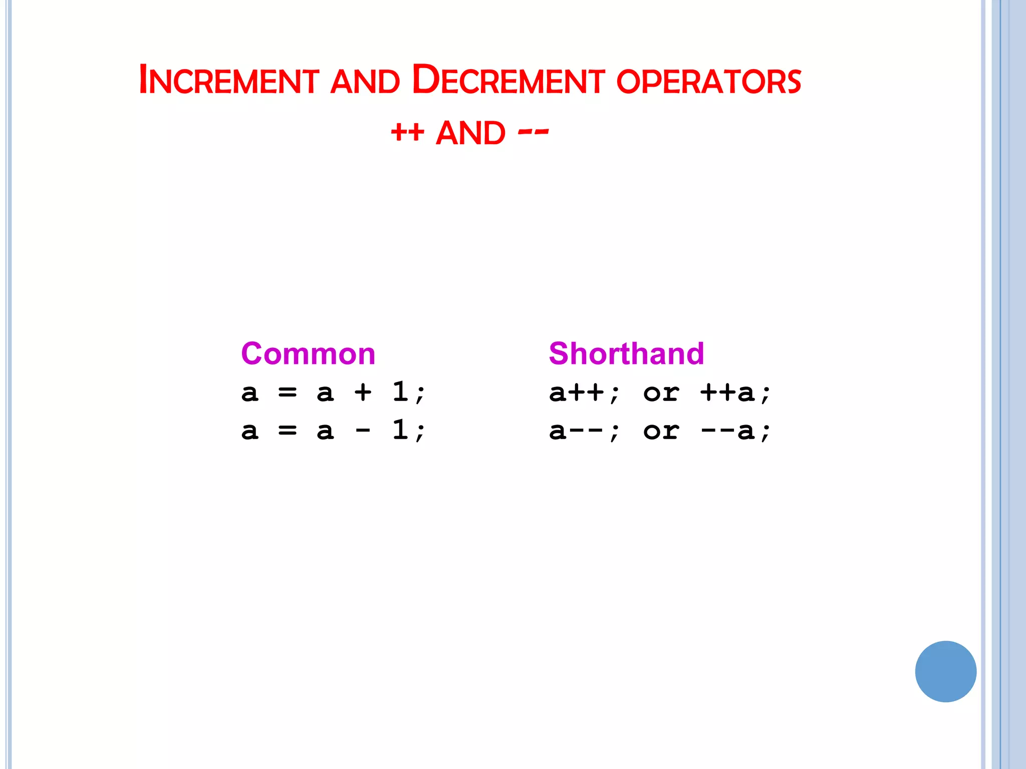 Operators in java | PPT