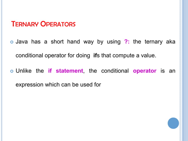 Operators in java | PPT