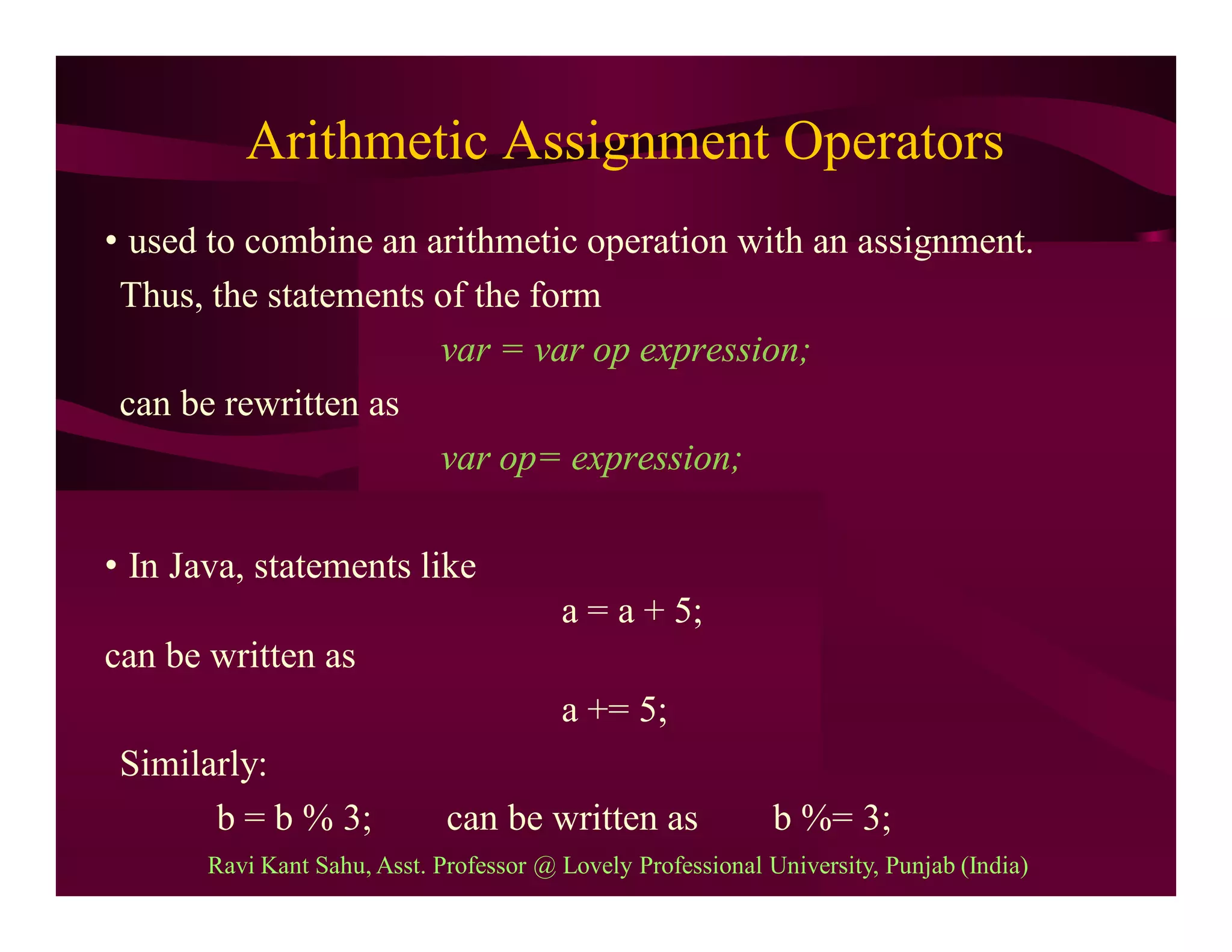 Operators in java | PDF