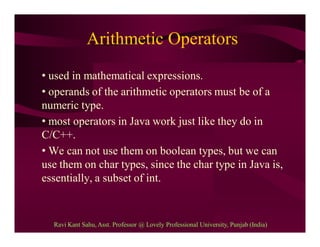 Operators in java | PPT