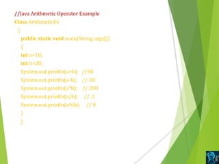 Operators in java | PPT