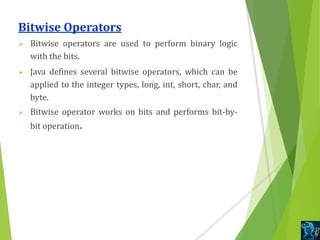 Operators in java | PPT