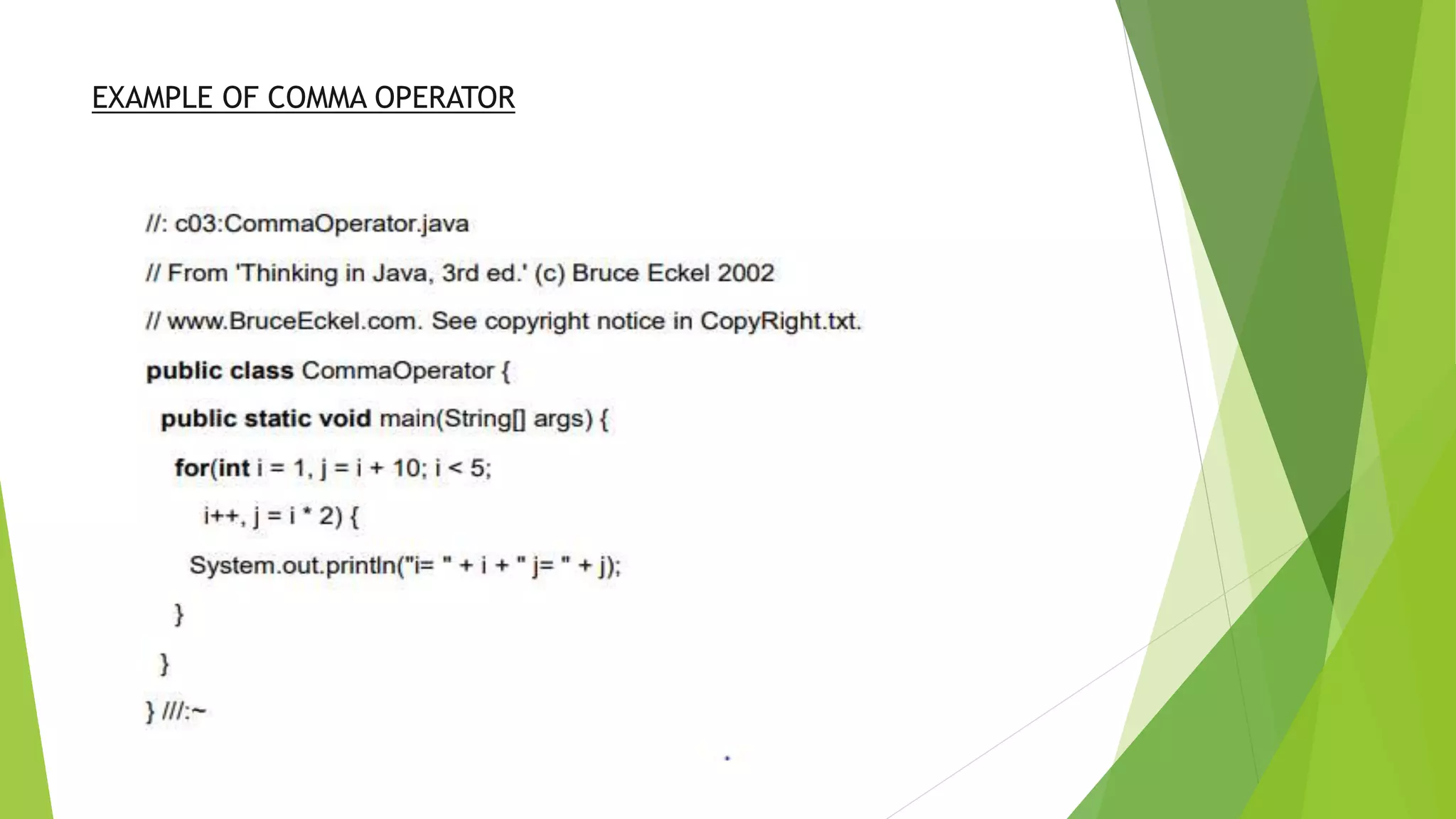 Operators in java | PPTX