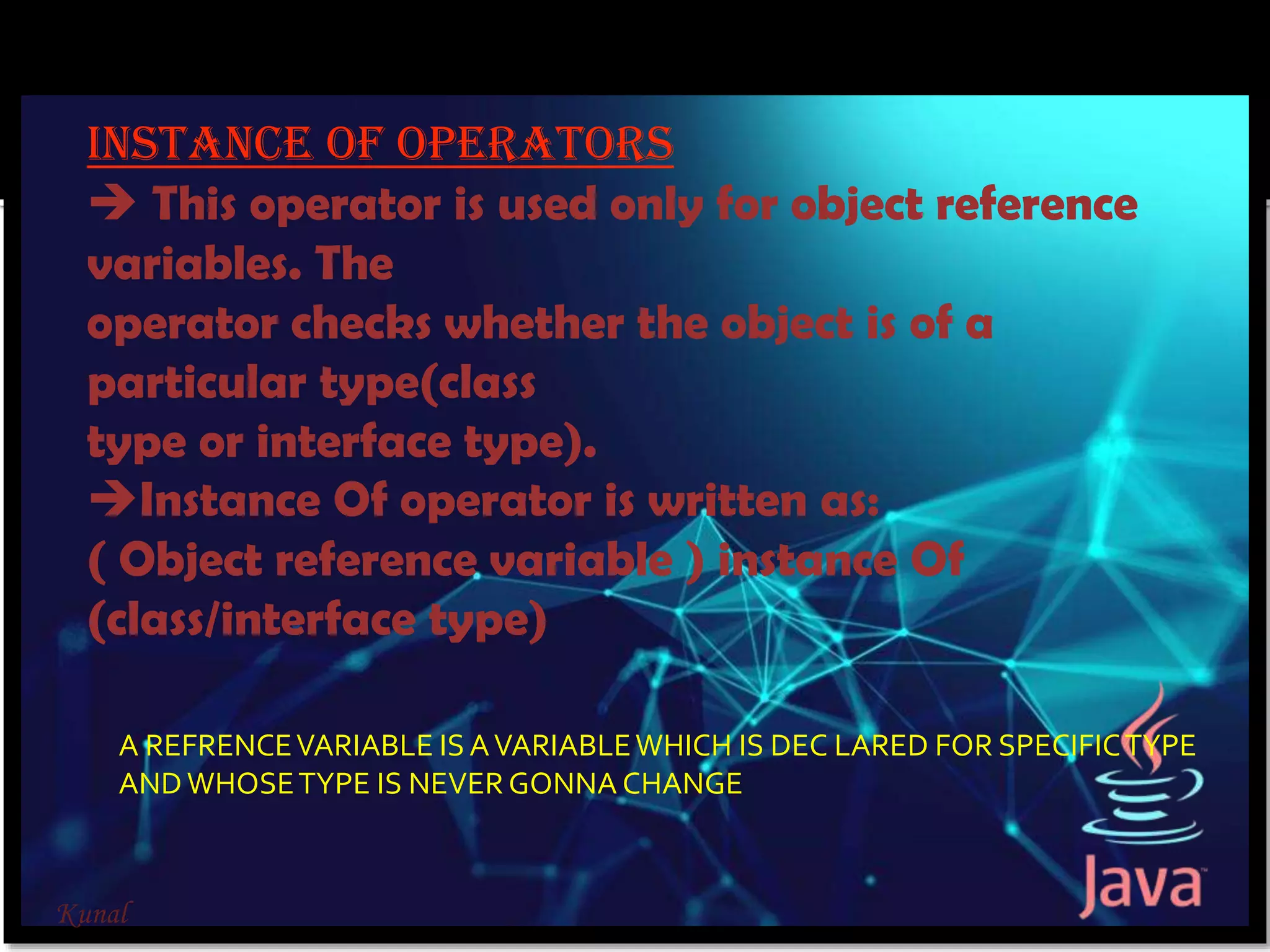Operators in java presentation | PPTX | Programming Languages | Computing