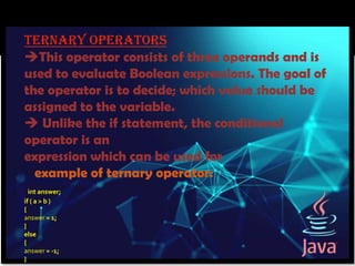Operators in java presentation | PPT