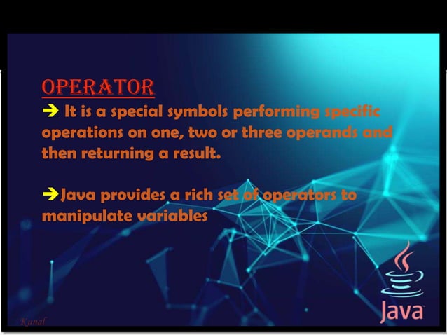 Operators in java presentation
