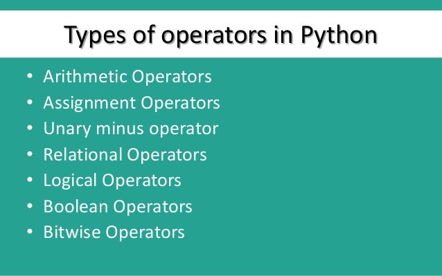 Operators in python