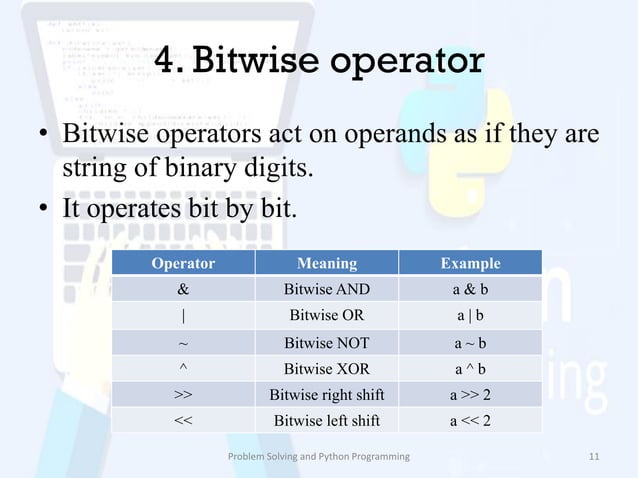 Operators in python | PDF