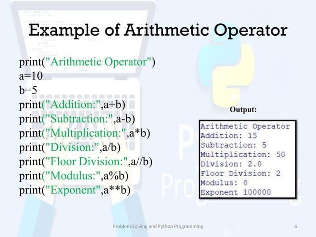 Operators in python | PPT