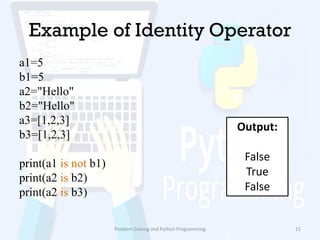 Operators in python | PPT