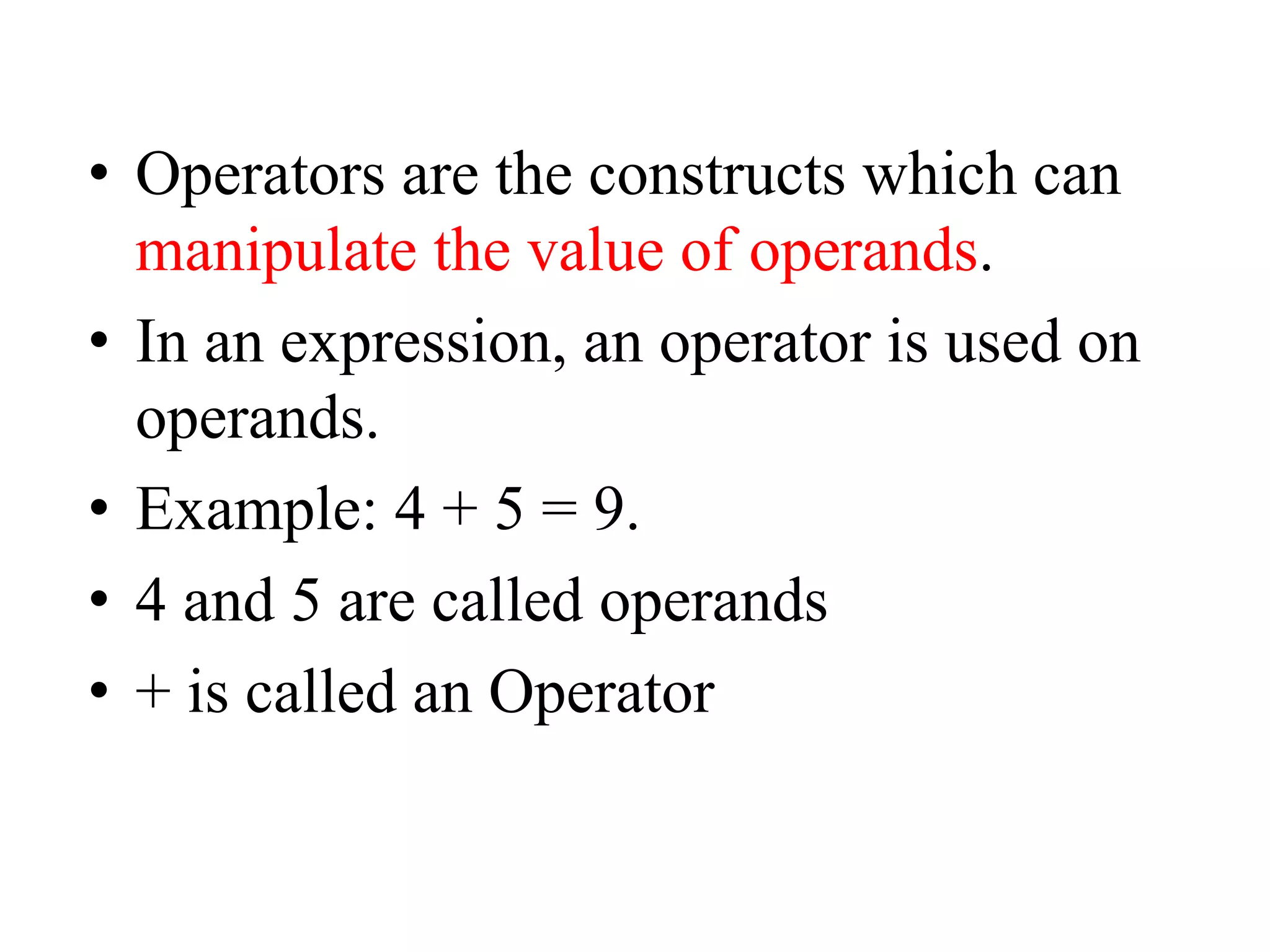 Operators in Python | PPTX