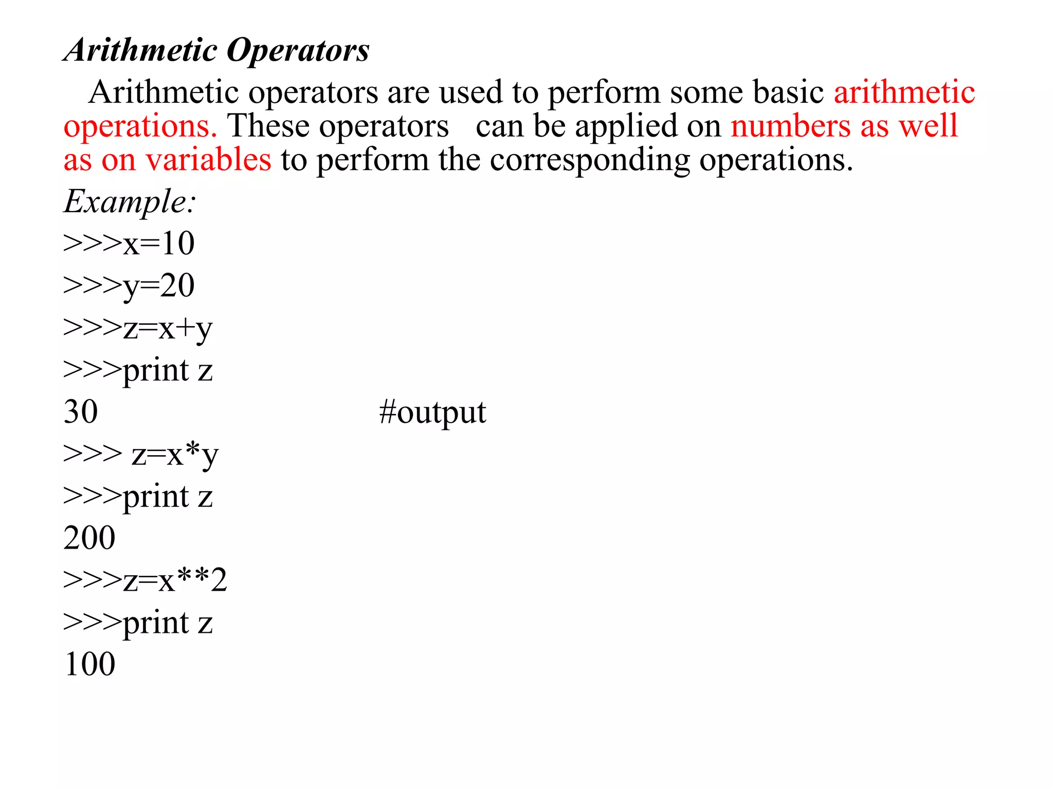 Operators in Python | PPTX