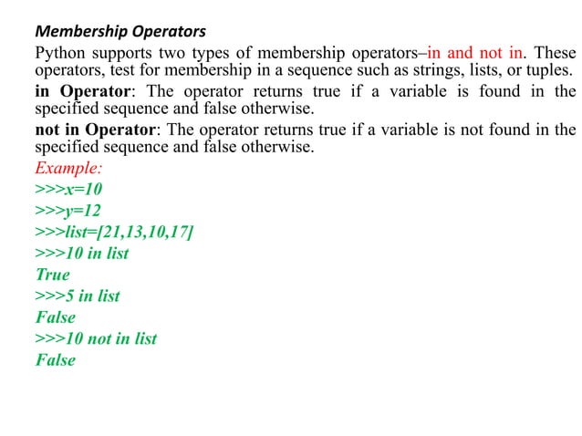 Operators in Python | PPTX