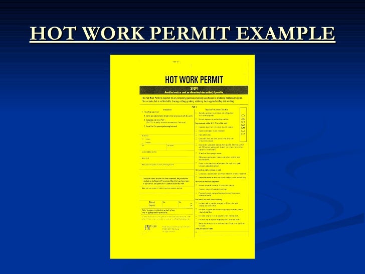 <strong>HOT WORK PERMIT</strong> - J. J. Keller Hot work permit template
