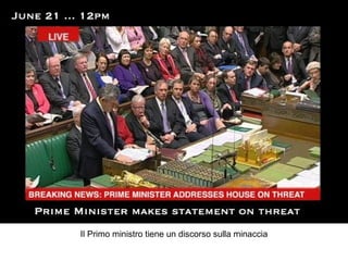 Il Primo ministro tiene un discorso sulla minaccia 