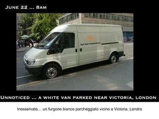 Inosservato… un furgone bianco parcheggiato vicino a Victoria, Londra 