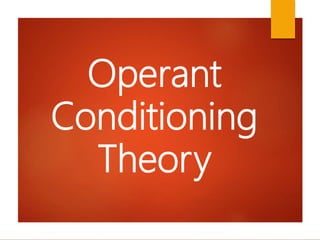 Operant
Conditioning
Theory
 