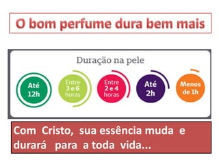 Com Cristo, sua essência muda e
durará para a toda vida...
 
